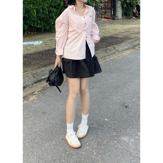 Áo sơ mi oversize hoạ tiết nơ