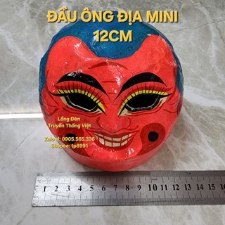 Đầu ông địa trưng bày chụp ảnh mini 12cm - mặt nạ ông địa cỡ nhỏ cho studio