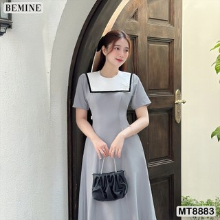 Đầm thiết kế cổ thuỷ thủ đính hoa tay phồng BEMINE MT8883