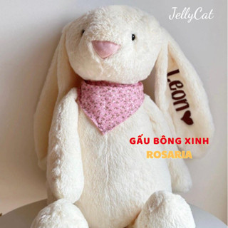 [HỎA TỐC] JellyCat Gấu Bông Thỏ Thêu Tai Theo Yêu Cầu - Quà tặng trẻ em, sinh nhật, người yêu - Gấu Bông Xinh Rosaria