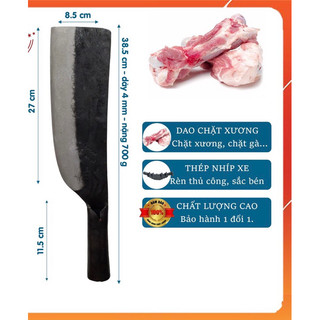Dao chặt xương cán sắt ,chặt dừa ,chặt gà ,thép nhíp xe 700gr