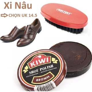 Hộp xi đánh giày kiwi nâu + bàn chải - bx0550