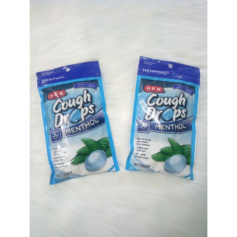 [ Chuẩn Mỹ ] Sale Kẹo ngậm ho H-E-B Menthol Cough Drops 30 viên của Mỹ