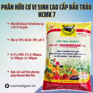 Phân hữu cơ vi sinh cao cấp đầu trâu hcmk7 1kg - green city