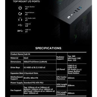 Vỏ Case XIGMATEK CUBI M BLACK