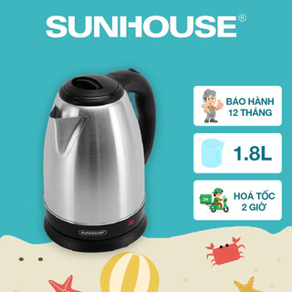 Ấm siêu tốc Inox 1.8L SUNHOUSE SHD1182 - Bảo hành 12 tháng