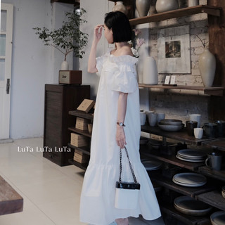 [ẢNH CHÍNH CHỦ] Váy trắng trễ vai tay bồng