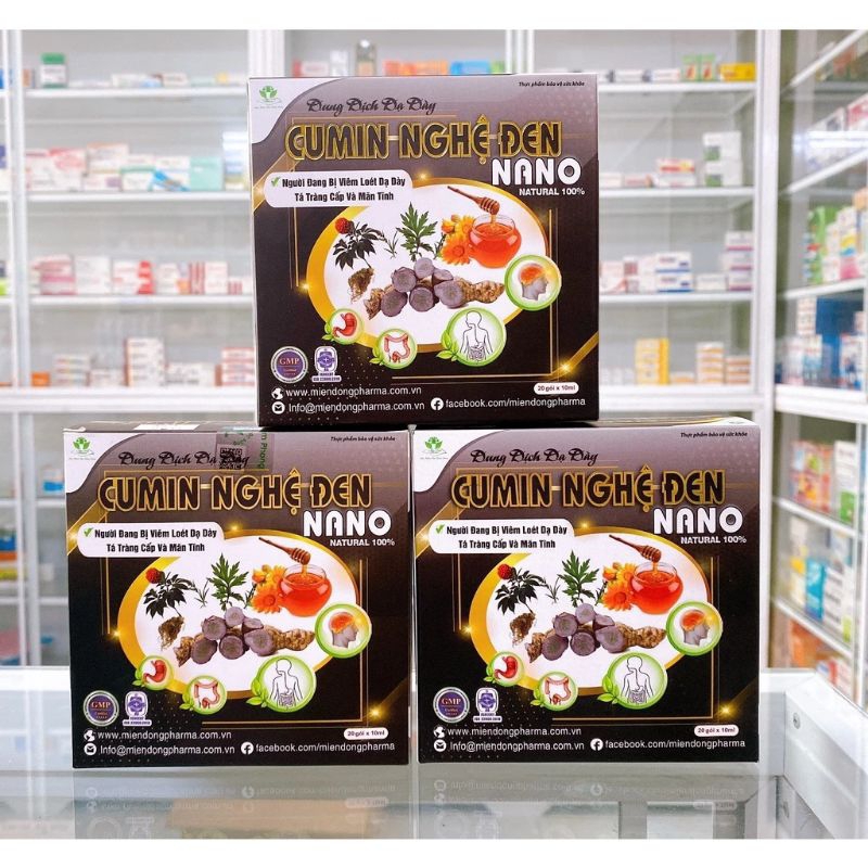 Cumin Nghệ Đen Nano giảm đau bao tử , trào ngược dạ dày - Hộp 20 gói