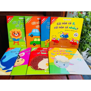 Sách - Bộ 8 Cuốn Ehon Toán Học Đầu Đời Cùng Con Học Toán - Song Ngữ Việt Anh Cho Bé 0-6 Tuổi kèm file nghe