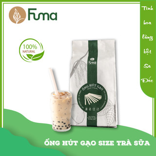 Ống hút gạo Fuma | Size Trà Sữa 12mm x 20cm | Túi 500g ~ 48 ống