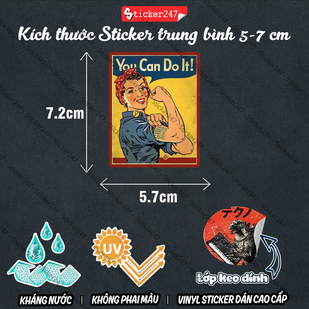 Sticker Vintage Retro 🌈𝑭𝒓𝒆𝒆𝒔𝒉𝒊𝒑 chống nước, sticker dán laptop, ipad, điện thoại, đàn guitar, mũ bảo hiểm,vali - R10