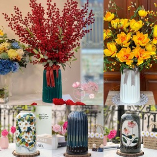  Lọ hoa gốm sứ hoả biến dáng lồng chim Bát Tràng cao từ 22 -30 cm cắm hoa trang trí decor phòng khách 