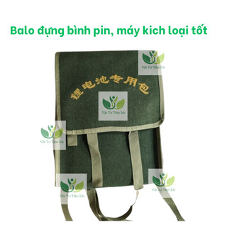 Balo đựng bình pin và máy kich chất liệu canvas, có đệm lưng.