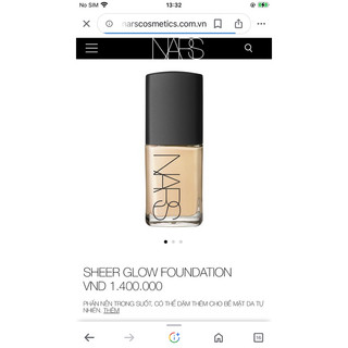 SAMPLE mẫu thử kem nền NARS SHEER GLOW FOUNDATION