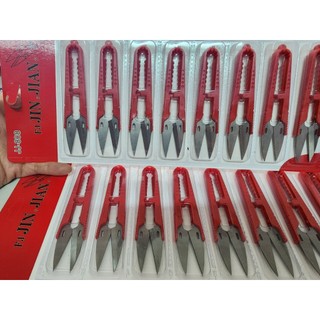 VỈ 12 KÉO CẮT CHỈ BẤM CHỈ THỪA MÀU ĐỎ LOẠI NHỎ XỊN CHẤT LIỆU THẾP HÀNG NHẬP KHẨU