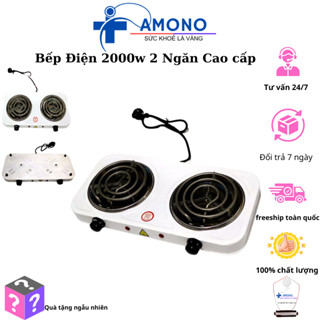 Hàng xịn-Bếp điện mini 1000w-Bếp Điện Đơn 1000w - Bếp Điện Không Kén Nồi Nấu Siêu Tiết Kiệm - AMONO