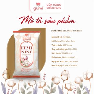 Khăn giấy ướt phụ khoa vệ sinh vùng kín phụ nữ Gumi Feminine Cleansing