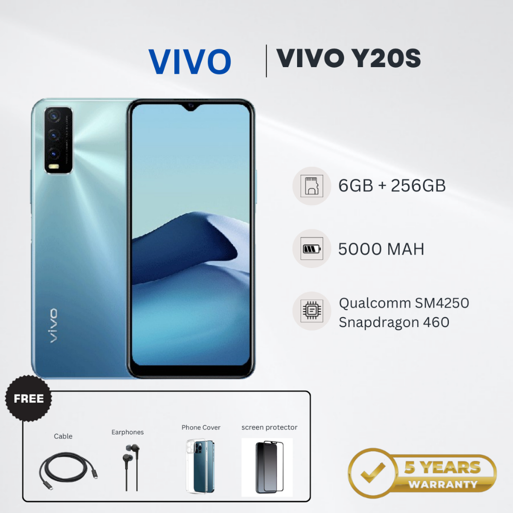 Điện thoại thông minh VIVO Y20s | RAM 6GB + ROM 128GB | Máy ảnh trí tuệ nhân tạo 13MP