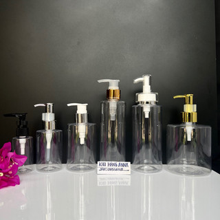 Chai RỖNG TRONG SUỐT 100ml 120ml 150ml 200ml 300ml 500ml VÒI NHẤN PUMB - CHAI chiết mỹ phẩm, dầu gội nhấn nhỏ giọt