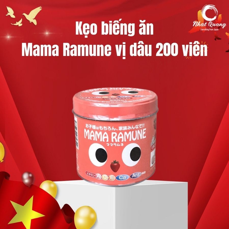 Kẹo biếng ăn Mama Ramune vị dâu(200 viên)