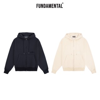 Áo hoodiezip nỉ bông thêu nổi fundamental ss2
