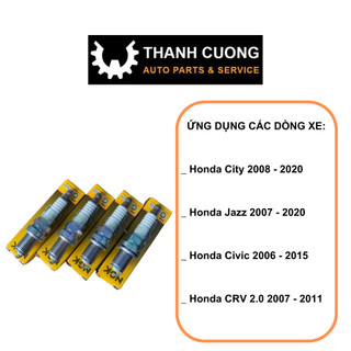 Bugi đánh lửa xe honda city, civic, jazz, crv...loại xịn ngk chân bạch kim platinium