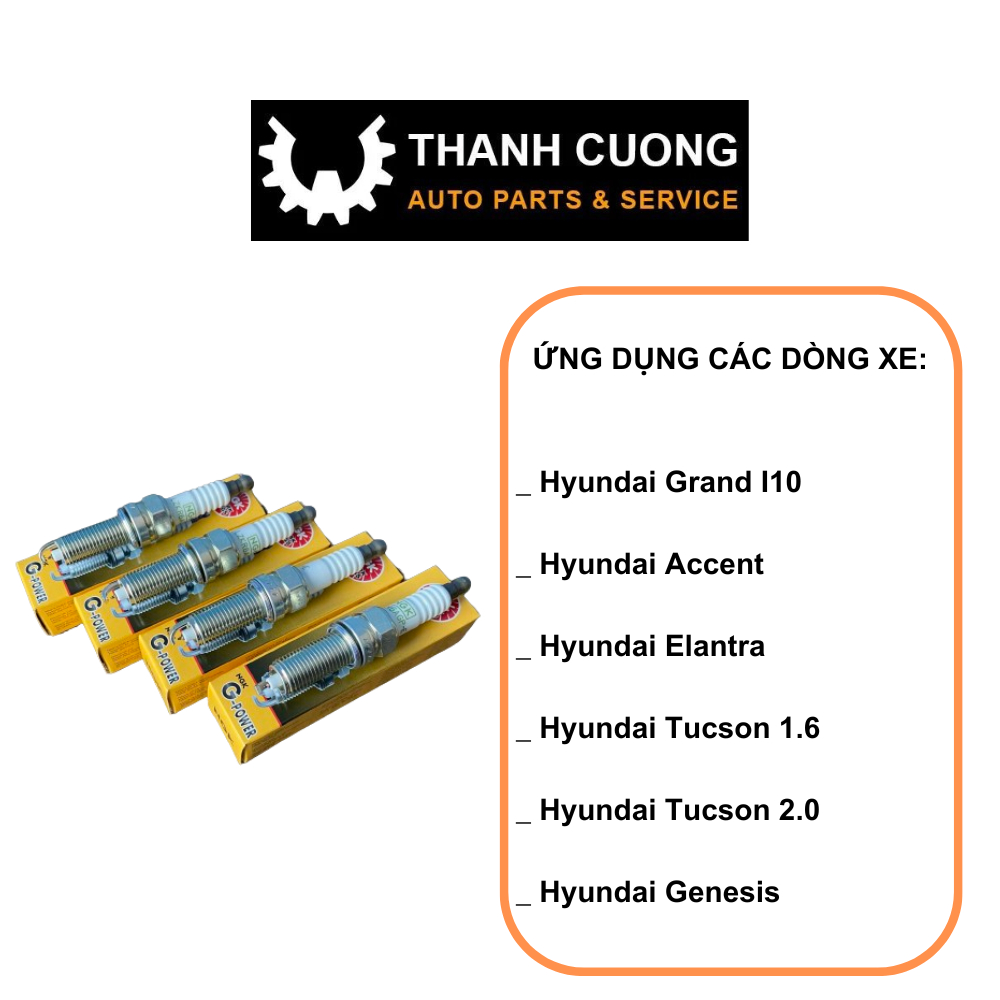 Bugi Đánh Lửa Xe Hyundai Grand i10, Accent, Elantran, Tucson,..Loại Xịn NGK Chân Bạch Kim Platinium 