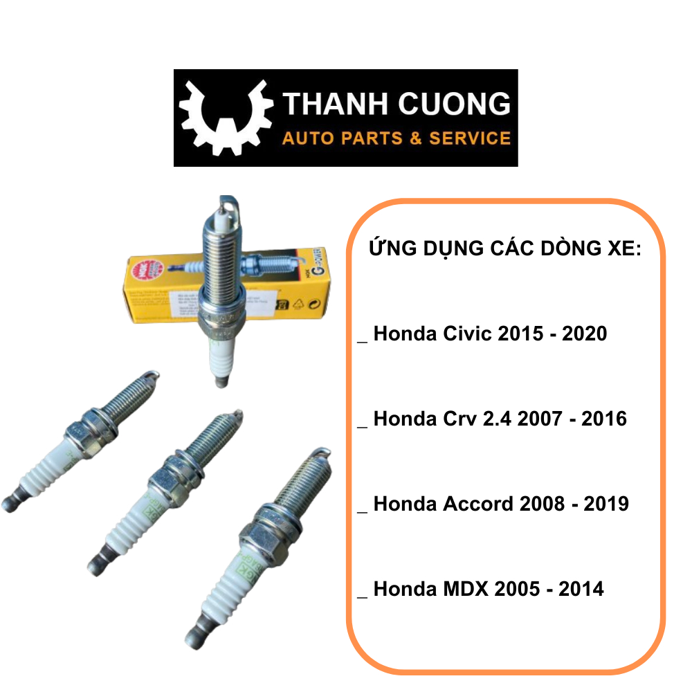 Bugi Đánh Lửa Xe HONDA Civic, HRV, CRV, Accord..Loại Xịn NGK Chân Bạch Kim Platinium (MÃ: LZKR6AGP-E