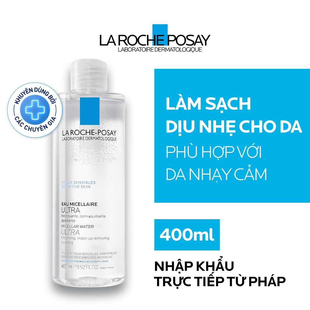 Nước làm sạch sâu và tẩy trang cho da nhạy cảm La Roche-Posay Micellar Water Ultra Sensitive Skin 400ml