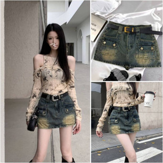 chân váy bò jean chữ a nữ jeans cạp cao phong cách style 21989849065