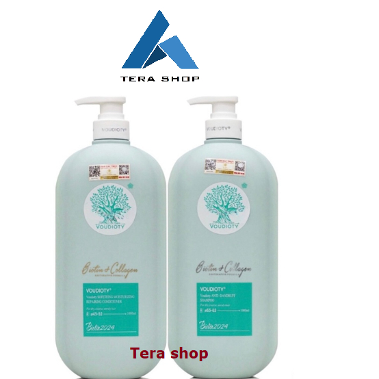 (Mẫu mới) Dầu gội xả Trị gàu Biotin Collagen Voudioty xanh dương 1000ML/Tera shop