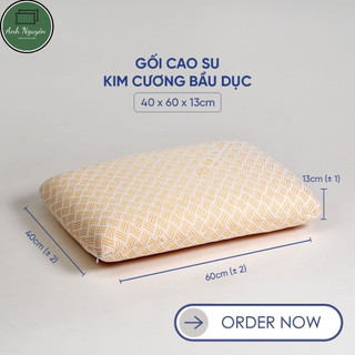 Gối cao su kim cương ovany - gối cao su tự nhiên - kích thước 40x60x13cm