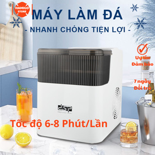 Máy Làm Đá Mini Tự Động Làm Đá Siêu Tốc ~6 Phút Phím Cảm Ứng 1 Chạm - Máy Làm Đá Viên DSP Công Suất Cao 165W 12Kg/24h