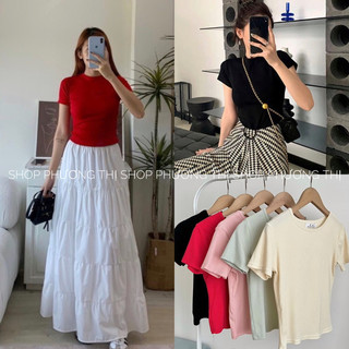  Áo thun babytee form ôm body chất cotton tăm lạnh co giãn mát lịm dành cho mùa hè