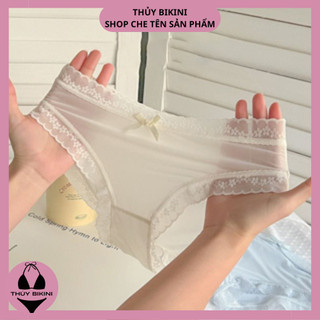 Quần Lót Nữ Su Lụa Siêu Mỏng Không Lộ Viền Co Giãn Phối Ren Hoa Q9933 - Thủy Bikini