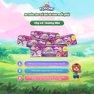 Combo 4 Kem Đánh Răng KODOMO Trẻ Em 45g