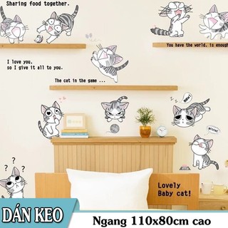 Decal trang trí tường những Chú Mèo tinh nghịch