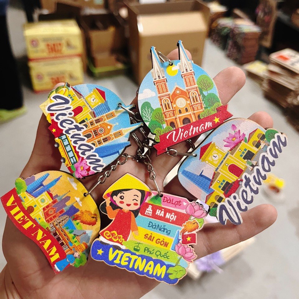 Móc Khoá Lưu Niệm Việt Nam - Móc Khóa Gỗ Handmade - Quà Tặng Lưu Niệm Việt Nam