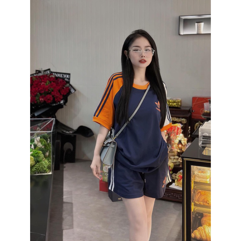 Bộ thun Nam Nữ ADIDAS, Bộ thun nữ logo adidas, chất liệu cotton Mát Lanh thấm hút mồ hôi hotrend BOMBERSHOP 2024