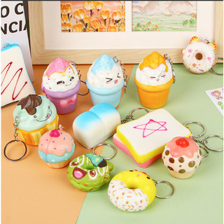 Squishy kem ốc quế kèm móc khoá SQS2 bỏng ngô đồ chơi bóp