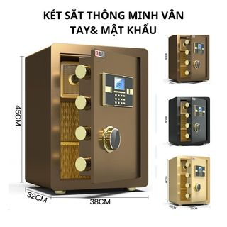 Két sắt thông minh, két điện tử , két sắt mở khoá vân tay mật khẩu an toàn kết nối với điện thoại an toàn và tiện lợi
