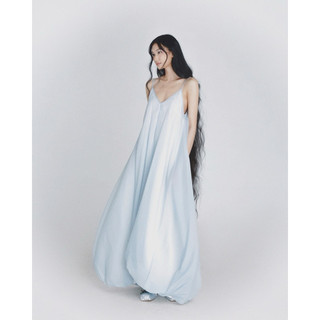 Normallife | dress 19 váy 2 dây ống bí màu baby blue