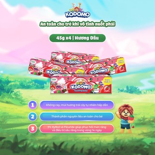 Combo 4 Kem Đánh Răng KODOMO Trẻ Em 45g
