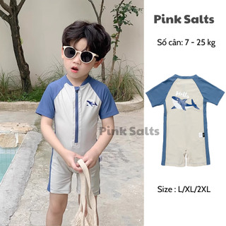 Đồ bơi liền thân trẻ em từ 7 - 25kg , áo bơi cá heo cho bé trai phong cách hàn quốc 2024 B032 PINK