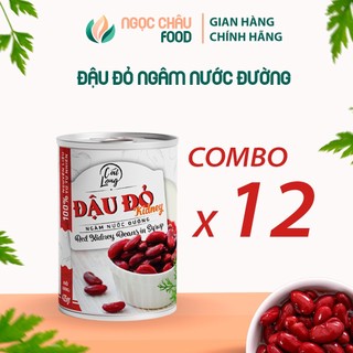 Thùng 12 lon đậu đỏ ngâm nước đường 425g