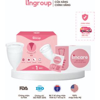 Combo Cốc nguyệt san Lincup kèm 1 hộp bột tiệt trùng vệ sinh cốc (12 gói x 2g)