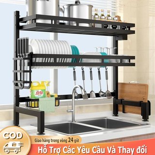Luxe giá đỡ bát đĩa đa chức năng 65-125CM chất lượng cao 1/2 lớp giá bát đĩa phía trên bồn rửa chén giá bát đĩa