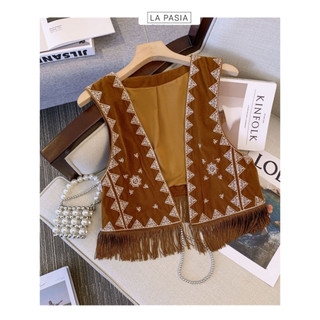 Áo Ghi Lê Thêu Cho Nữ LP52 Hoạ Tiết Tua Rua Thời Trang Boho