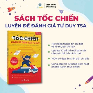 Sách Tốc chiến luyện đề đánh giá tư duy Đại học Bách Khoa Hà Nội - Phòng luyện TSA - Phiên bản 2024