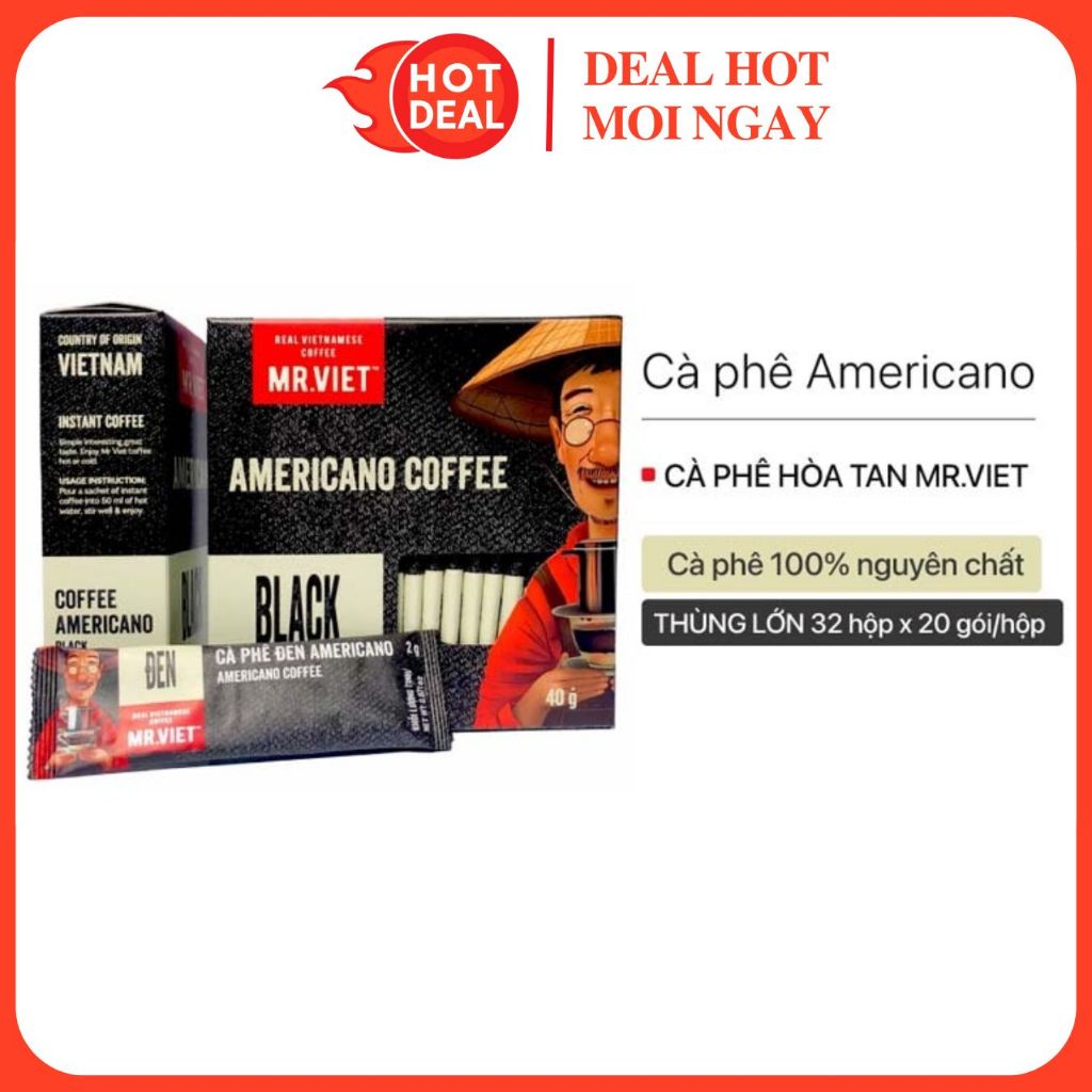 Cà Phê Hòa Tan Đen Mr.Viet 40G  - Đậm đà hương vị cà phê Arabica